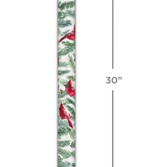 Hallmark Wrapping Paper Cardinals and Pine Branches 35 sq ft Roll Holiday Gift - Picture 4 of 6